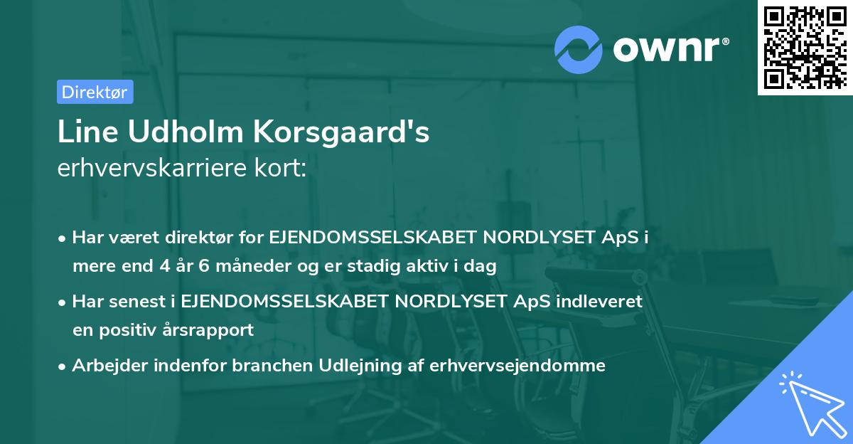 Line Udholm Korsgaard's erhvervskarriere kort
