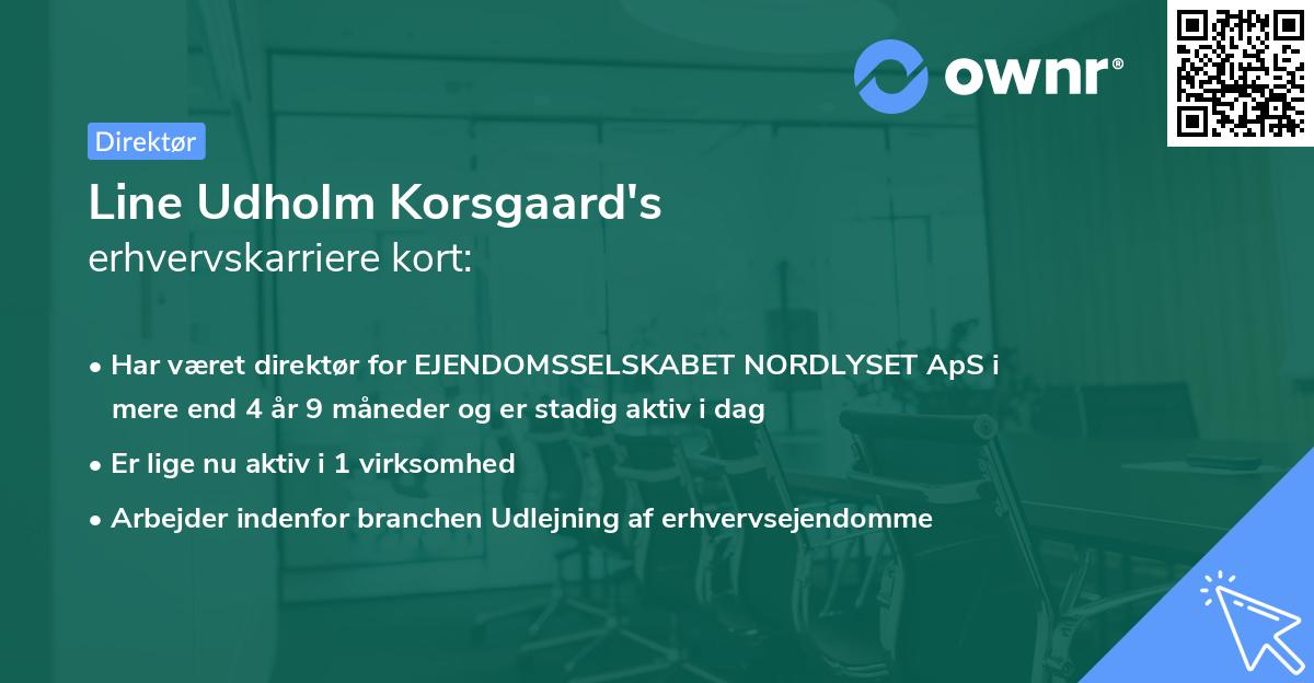 Line Udholm Korsgaard's erhvervskarriere kort