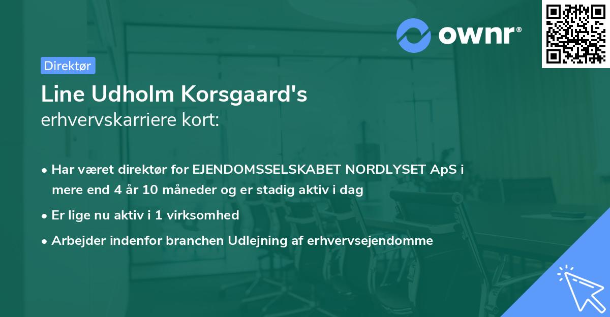Line Udholm Korsgaard's erhvervskarriere kort