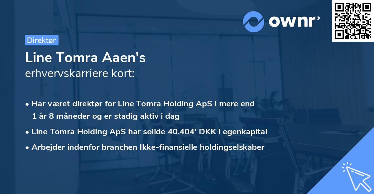 Line Tomra Aaen's erhvervskarriere kort