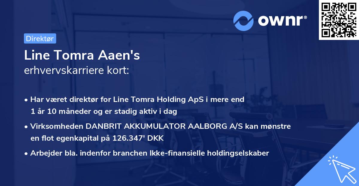 Line Tomra Aaen's erhvervskarriere kort