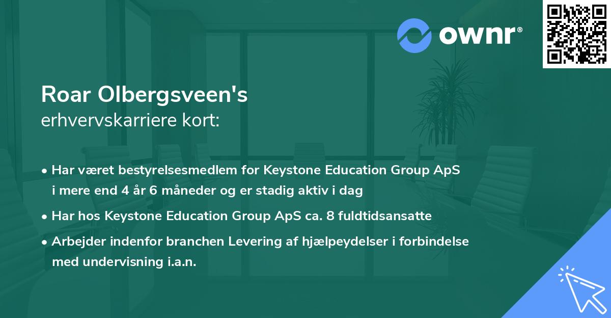 Roar Olbergsveen's erhvervskarriere kort