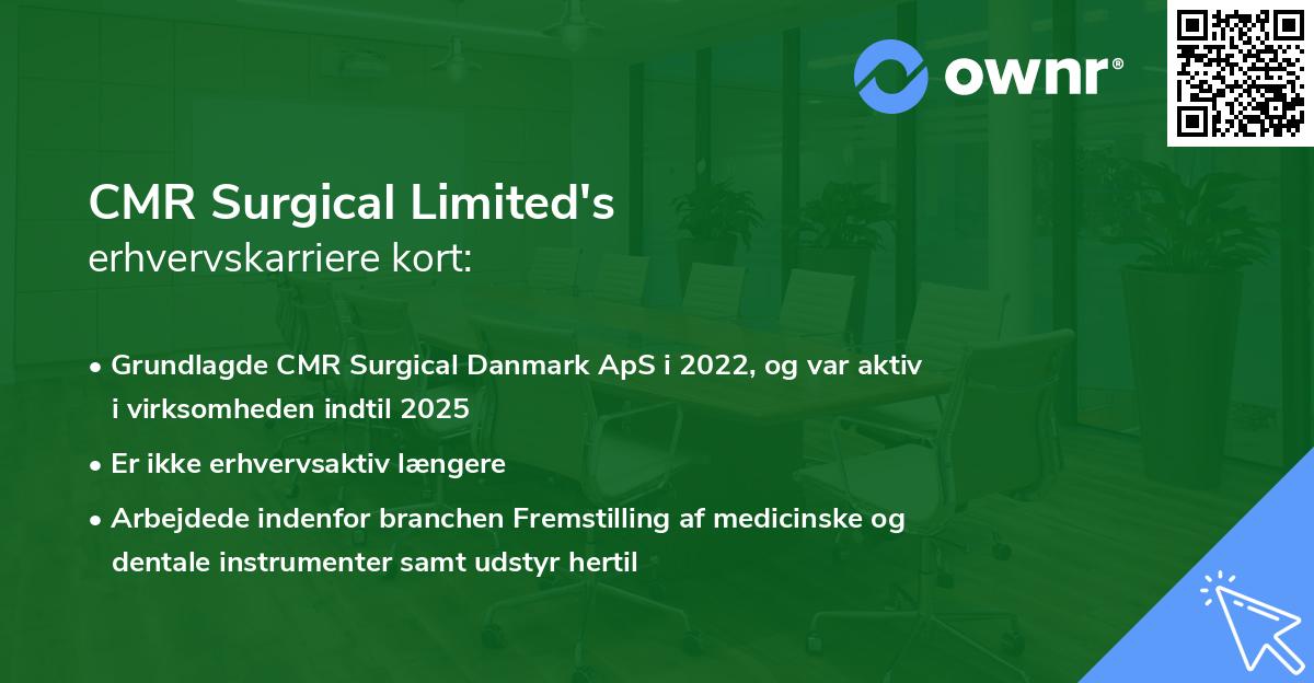 CMR Surgical Limited's erhvervskarriere kort