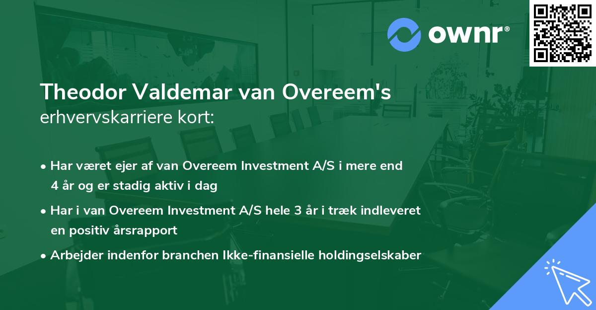 Theodor Valdemar van Overeem's erhvervskarriere kort