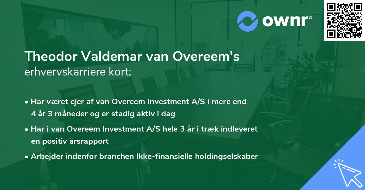 Theodor Valdemar van Overeem's erhvervskarriere kort