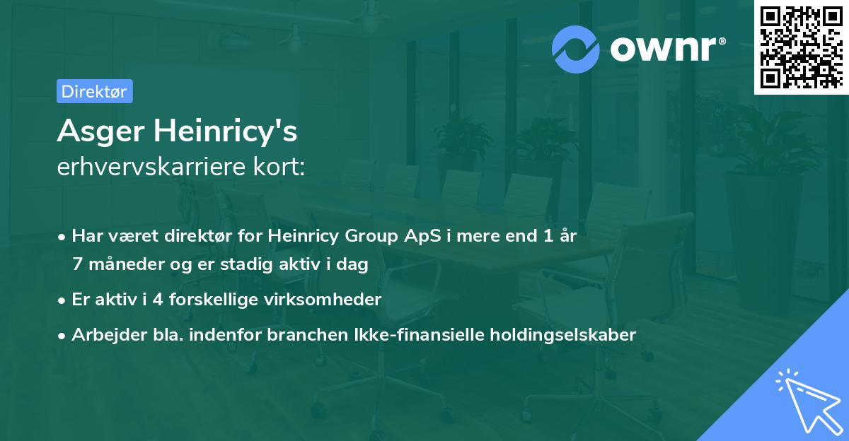 Asger Heinricy's erhvervskarriere kort