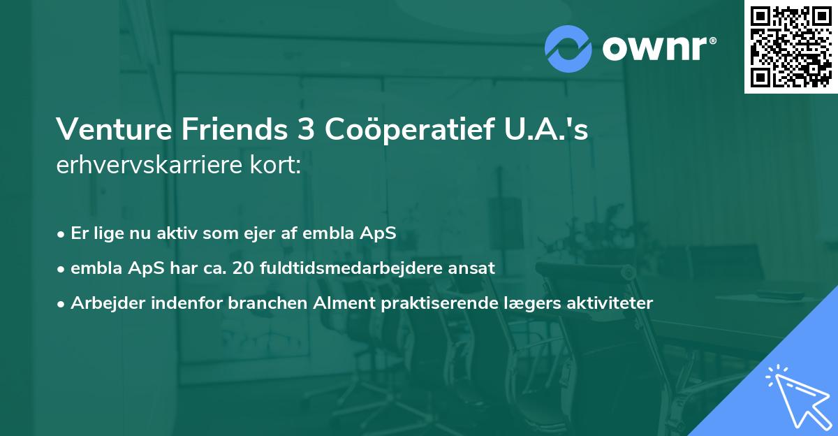 Venture Friends 3 Coöperatief U.A.'s erhvervskarriere kort