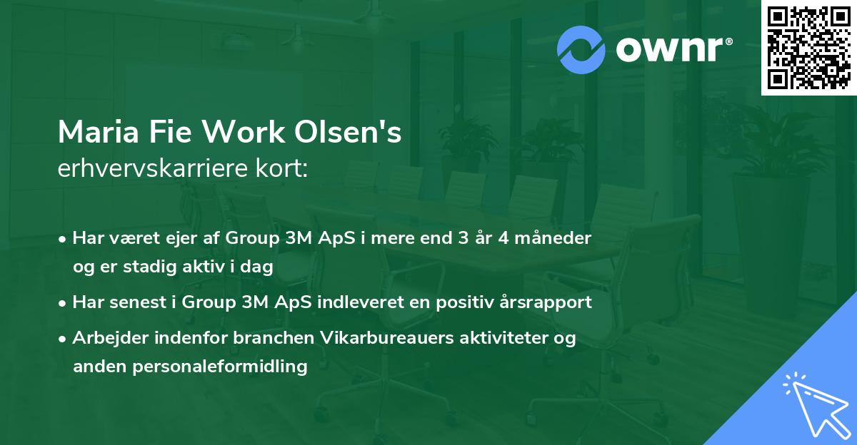 Maria Fie Work Olsen's erhvervskarriere kort