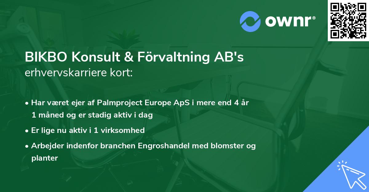 BIKBO Konsult & Förvaltning AB's erhvervskarriere kort