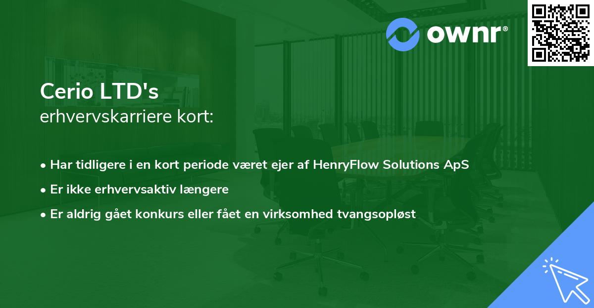 Cerio LTD's erhvervskarriere kort