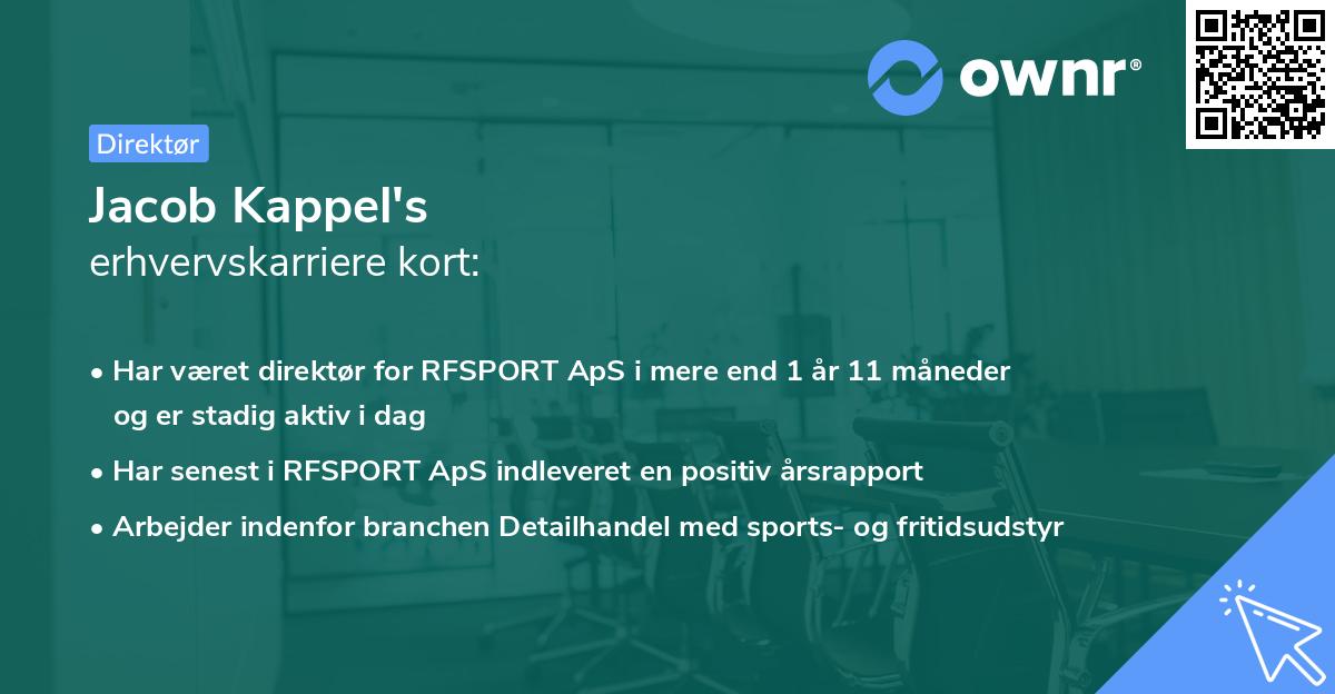 Jacob Kappel's erhvervskarriere kort