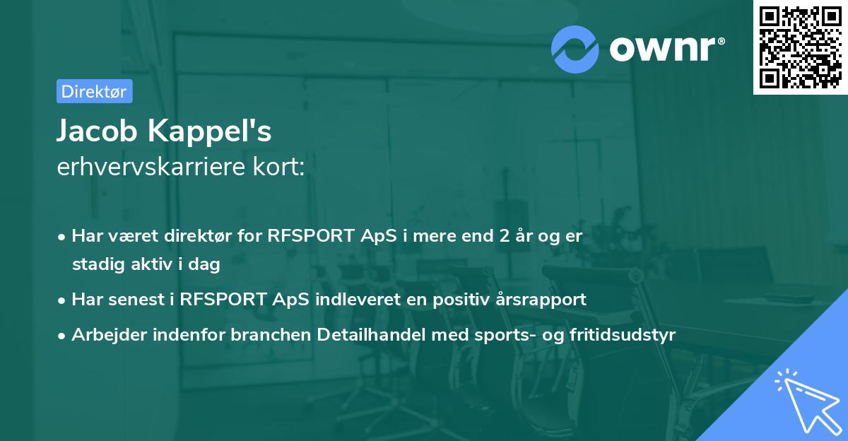 Jacob Kappel's erhvervskarriere kort