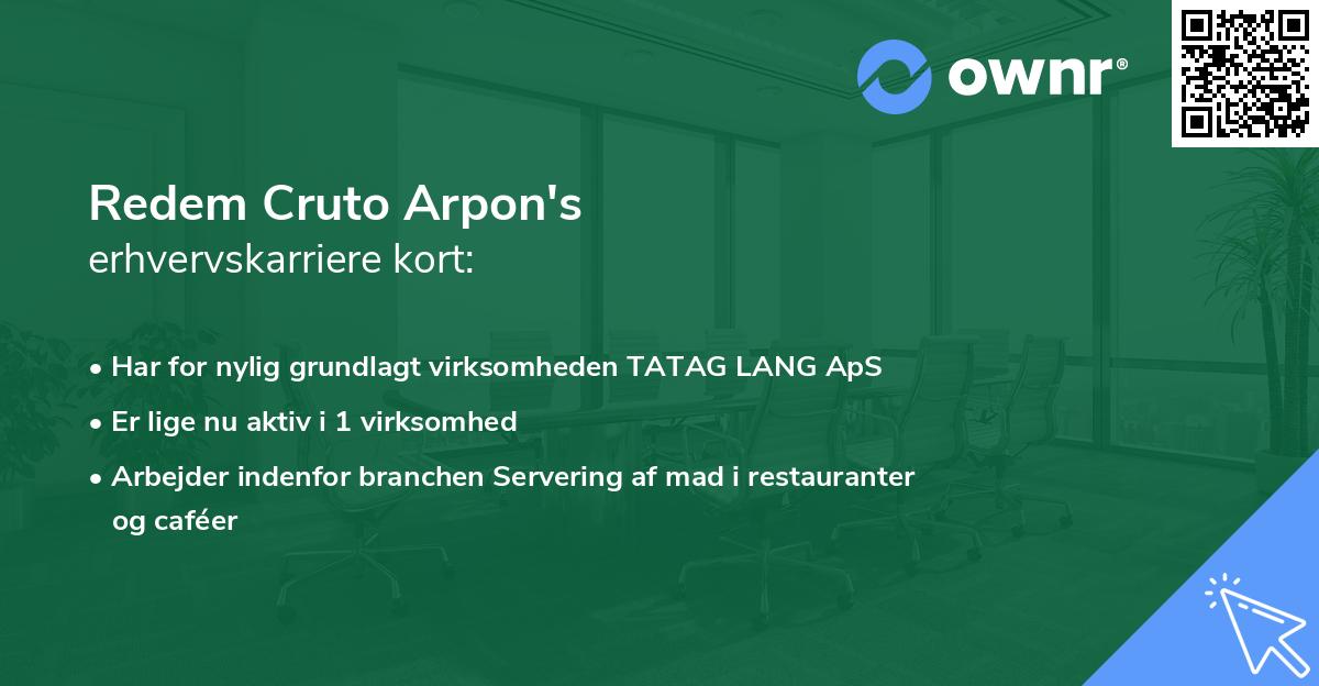 Redem Cruto Arpon's erhvervskarriere kort