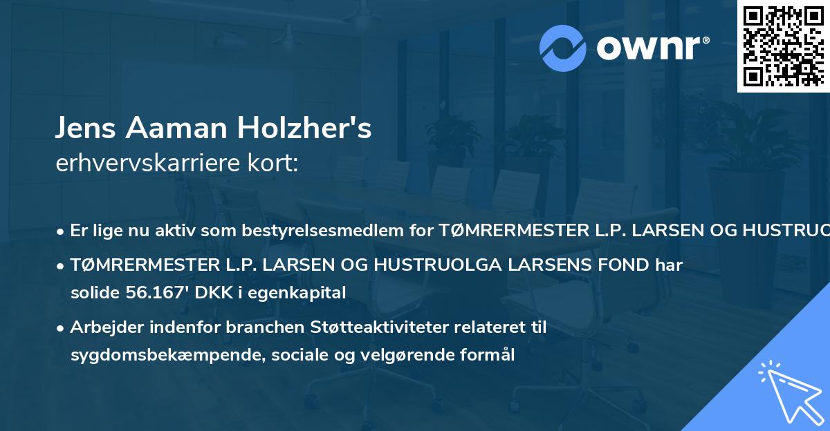Jens Aaman Holzher's erhvervskarriere kort