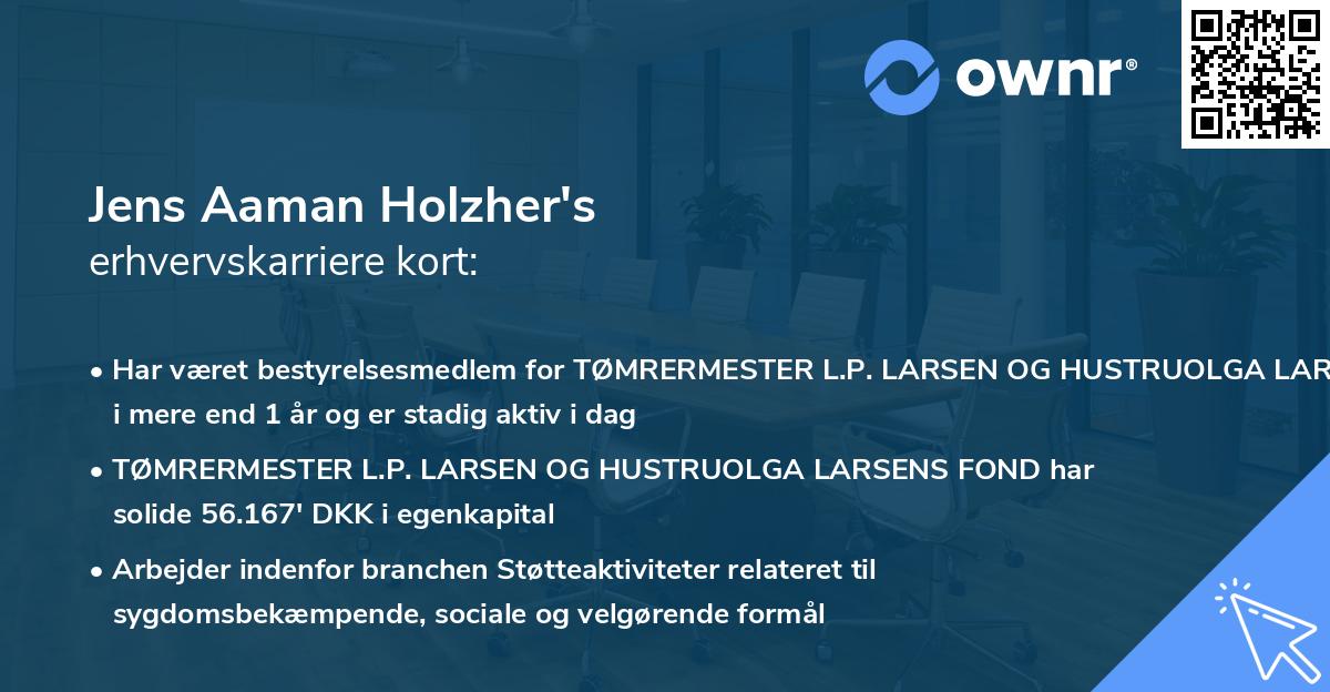 Jens Aaman Holzher's erhvervskarriere kort