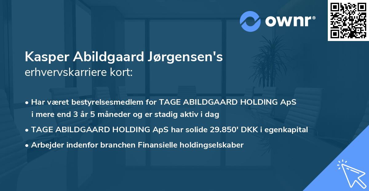 Kasper Abildgaard Jørgensen's erhvervskarriere kort