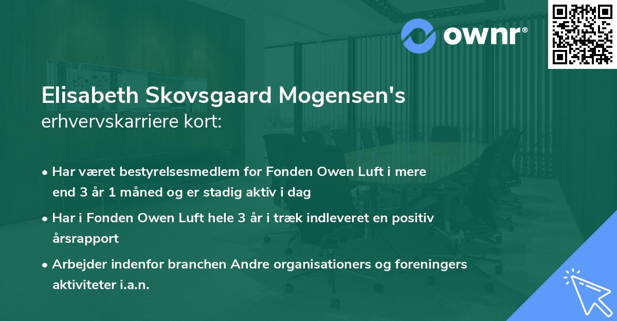 Elisabeth Skovsgaard Mogensen's erhvervskarriere kort
