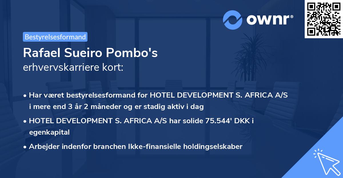 Rafael Sueiro Pombo's erhvervskarriere kort