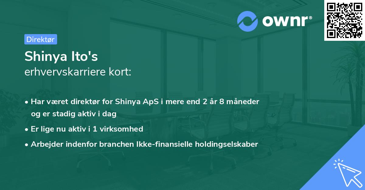 Shinya Ito's erhvervskarriere kort