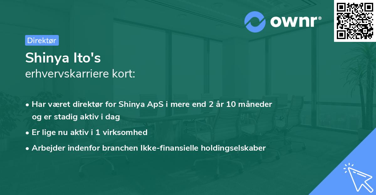 Shinya Ito's erhvervskarriere kort