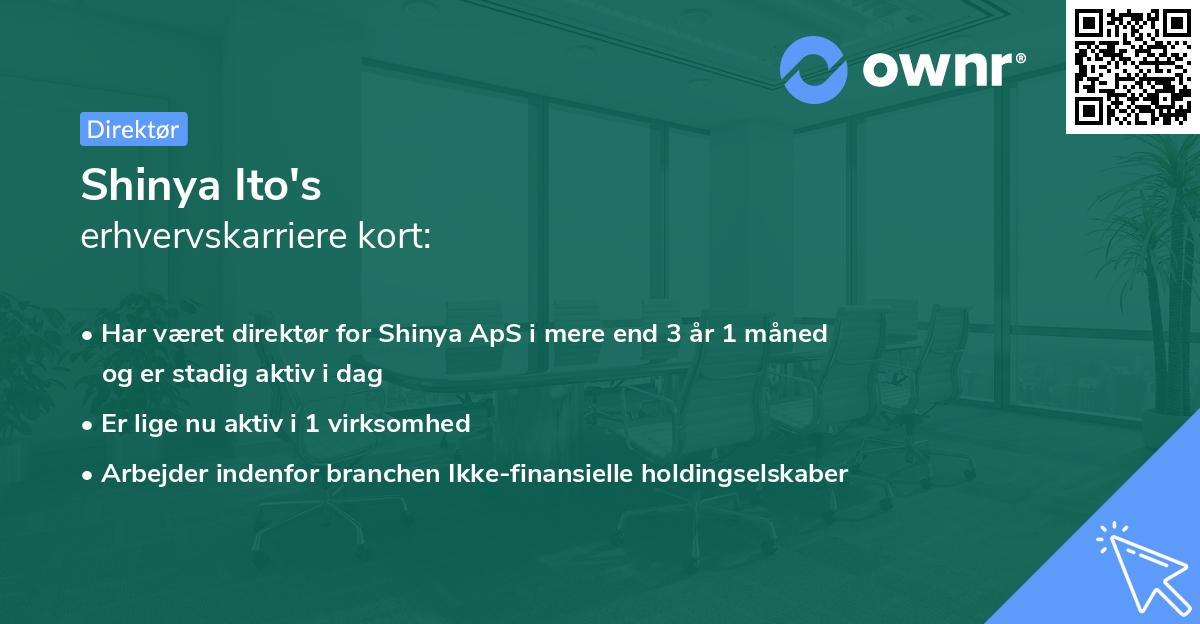 Shinya Ito's erhvervskarriere kort