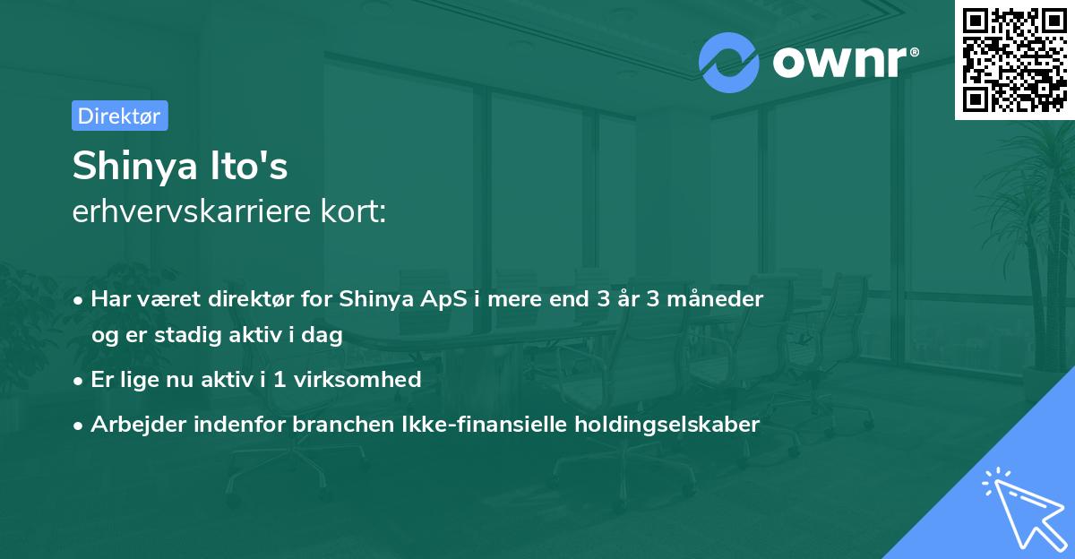 Shinya Ito's erhvervskarriere kort