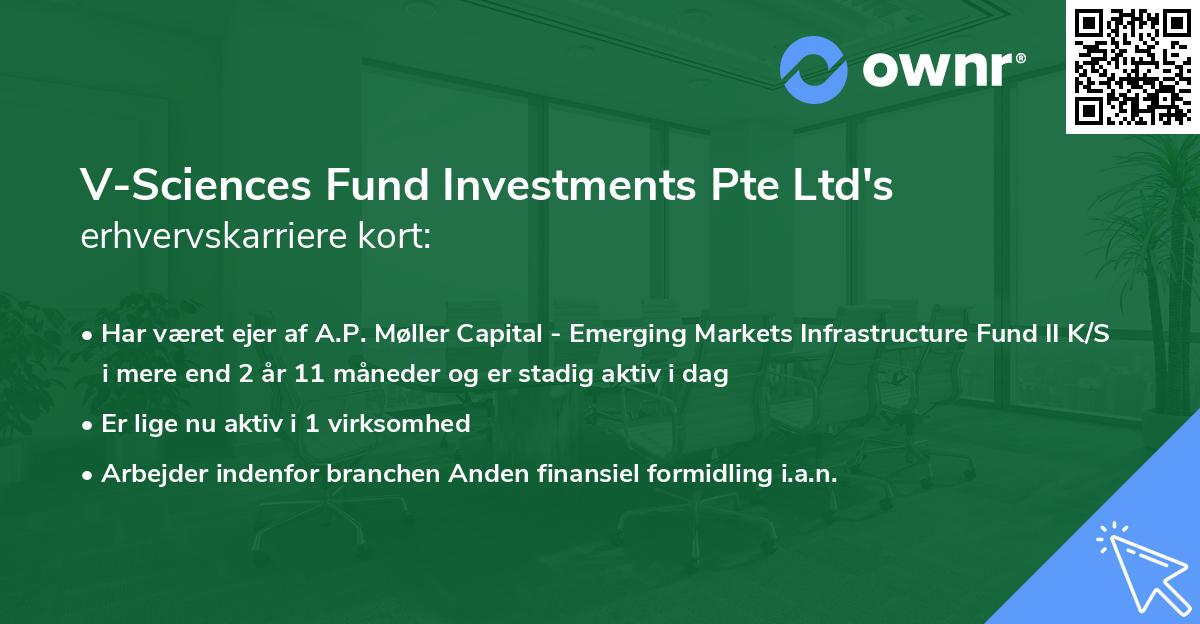 V-Sciences Fund Investments Pte Ltd's erhvervskarriere kort