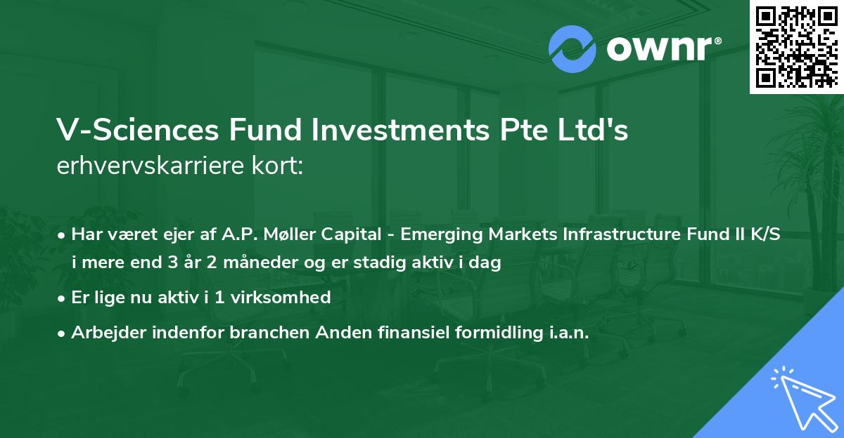 V-Sciences Fund Investments Pte Ltd's erhvervskarriere kort