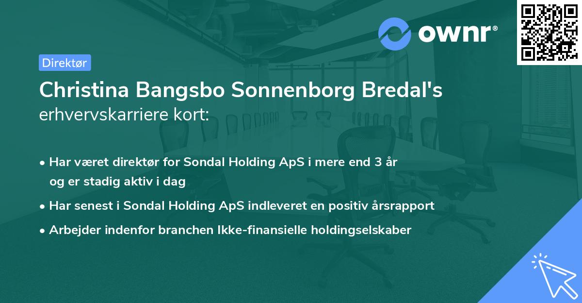 Christina Bangsbo Sonnenborg Bredal's erhvervskarriere kort