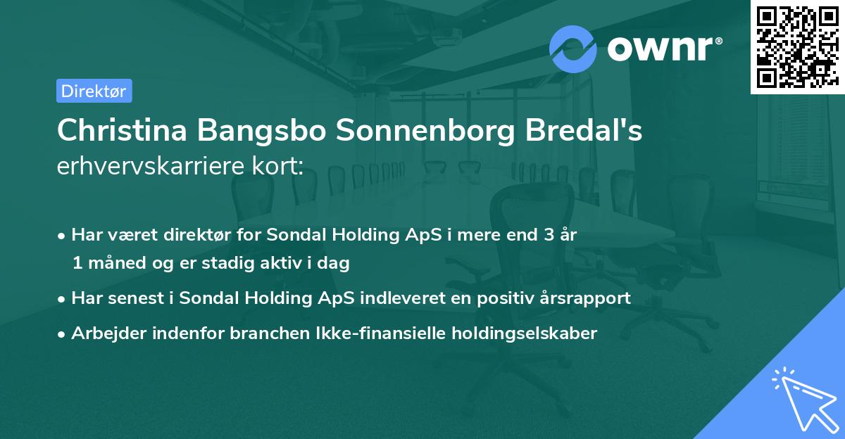 Christina Bangsbo Sonnenborg Bredal's erhvervskarriere kort