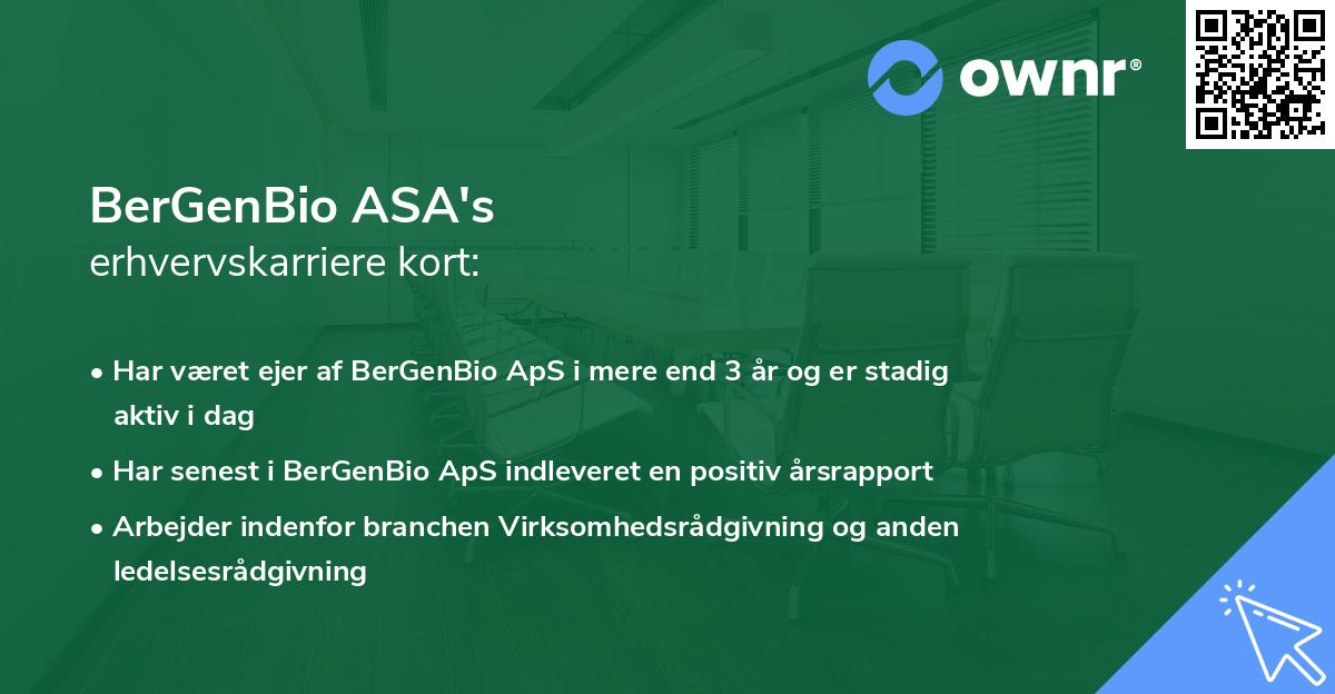 BerGenBio ASA's erhvervskarriere kort