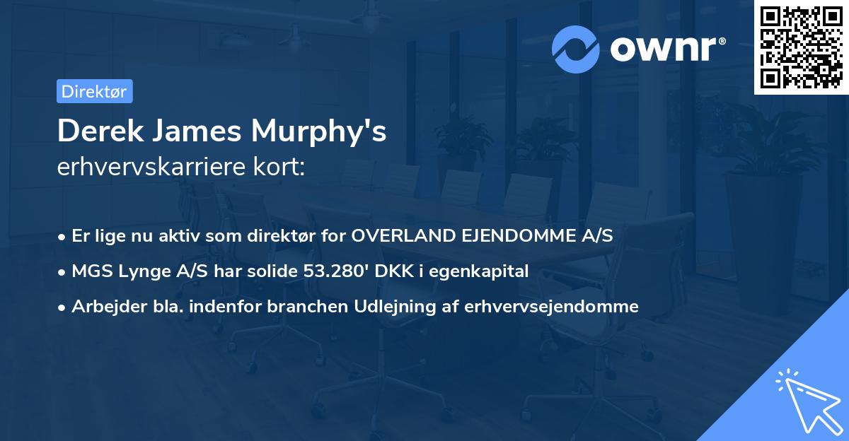 Derek James Murphy's erhvervskarriere kort