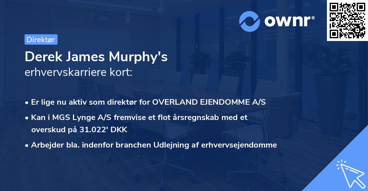 Derek James Murphy's erhvervskarriere kort