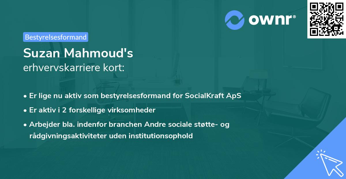 Suzan Mahmoud's erhvervskarriere kort