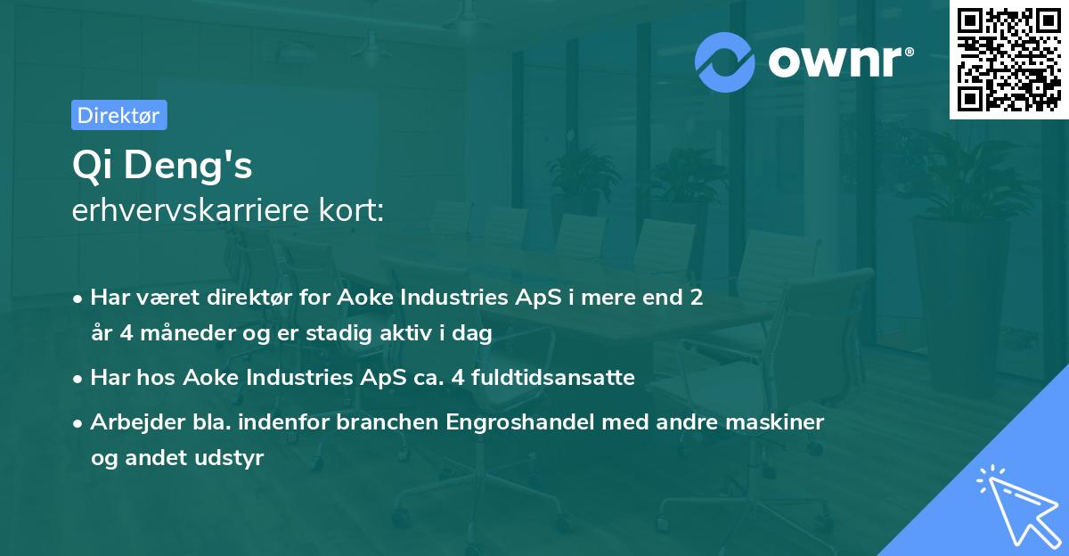 Qi Deng's erhvervskarriere kort