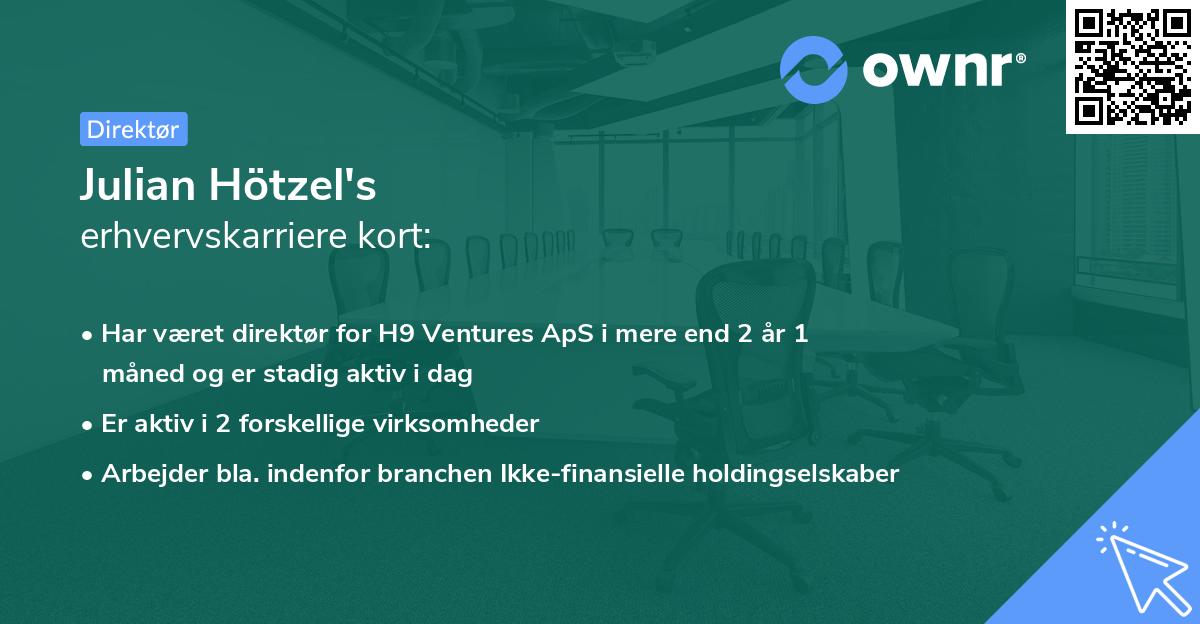 Julian Hötzel's erhvervskarriere kort
