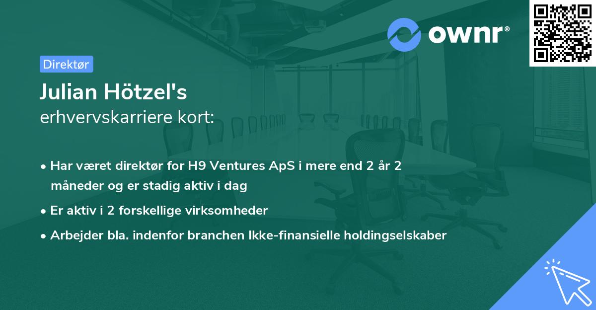 Julian Hötzel's erhvervskarriere kort