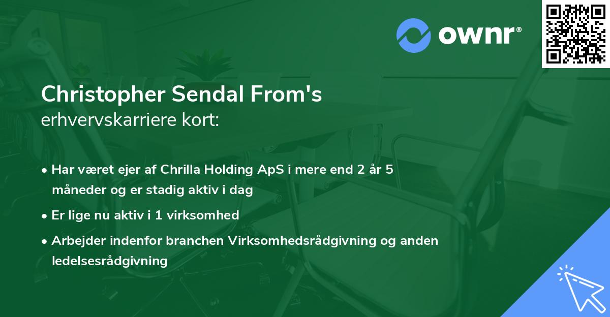 Christopher Sendal From's erhvervskarriere kort