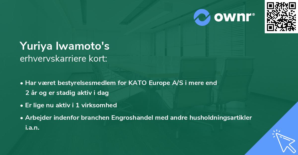 Yuriya Iwamoto's erhvervskarriere kort