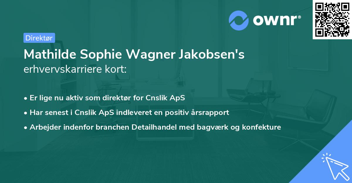 Mathilde Sophie Wagner Jakobsen's erhvervskarriere kort