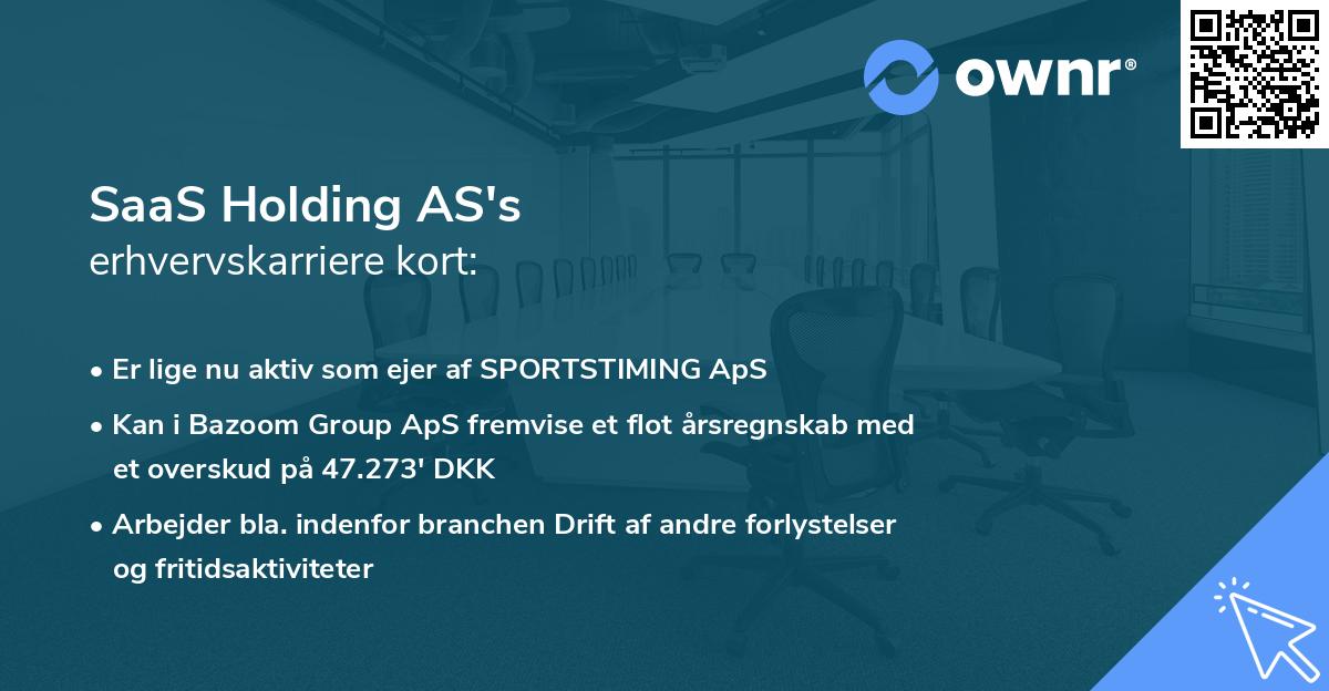 SaaS Holding AS's erhvervskarriere kort