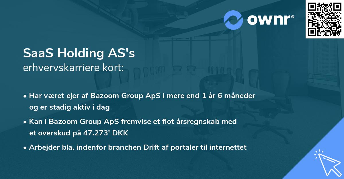 SaaS Holding AS's erhvervskarriere kort