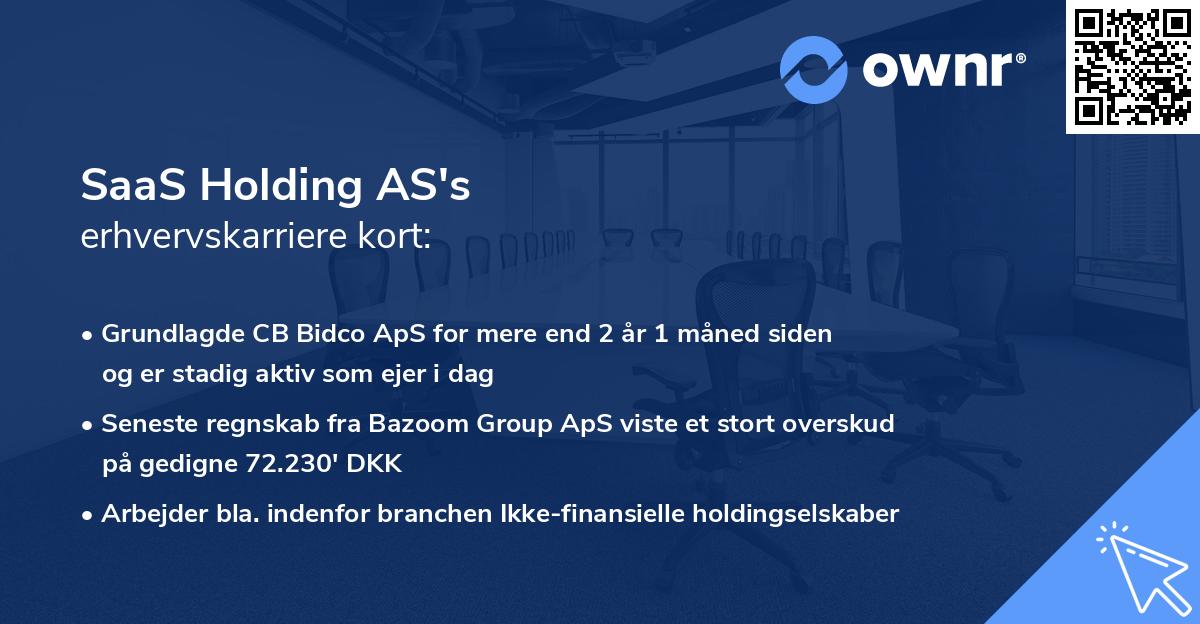 SaaS Holding AS's erhvervskarriere kort