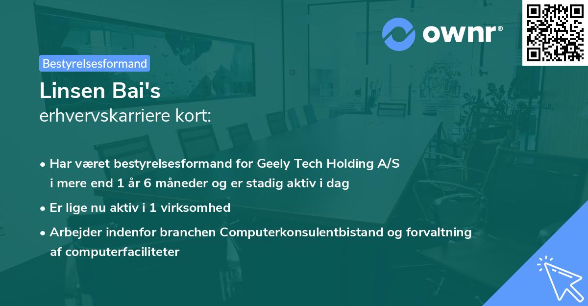 Linsen Bai's erhvervskarriere kort