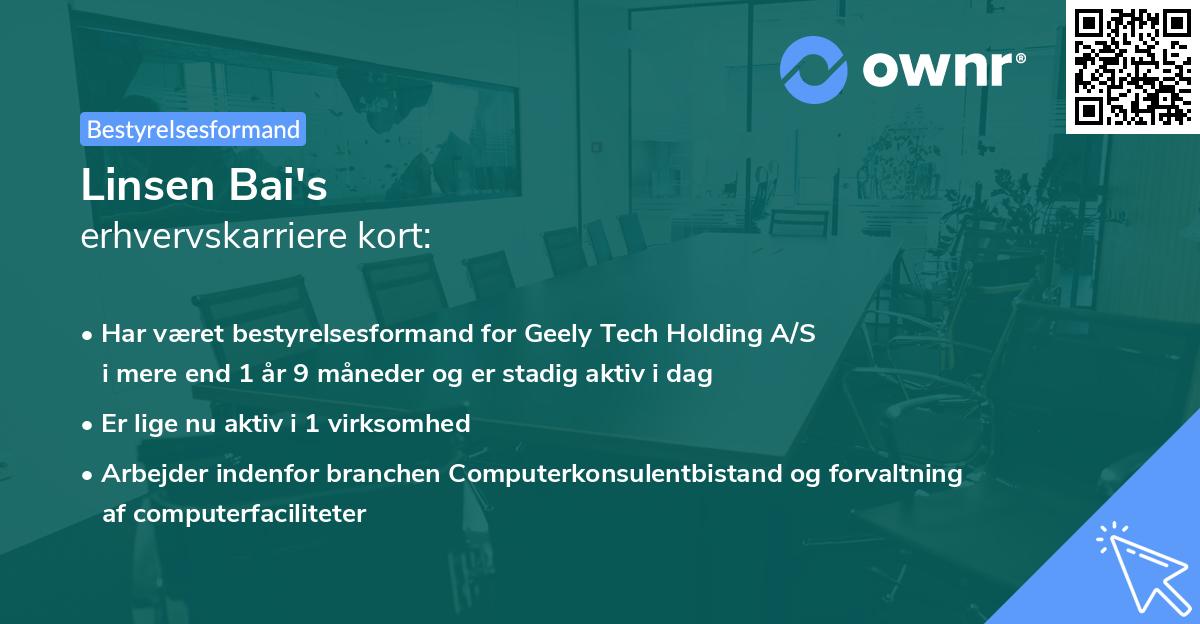 Linsen Bai's erhvervskarriere kort