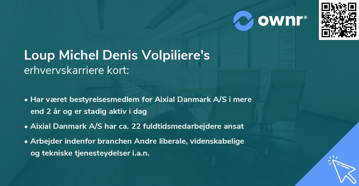 Loup Michel Denis Volpiliere's erhvervskarriere kort