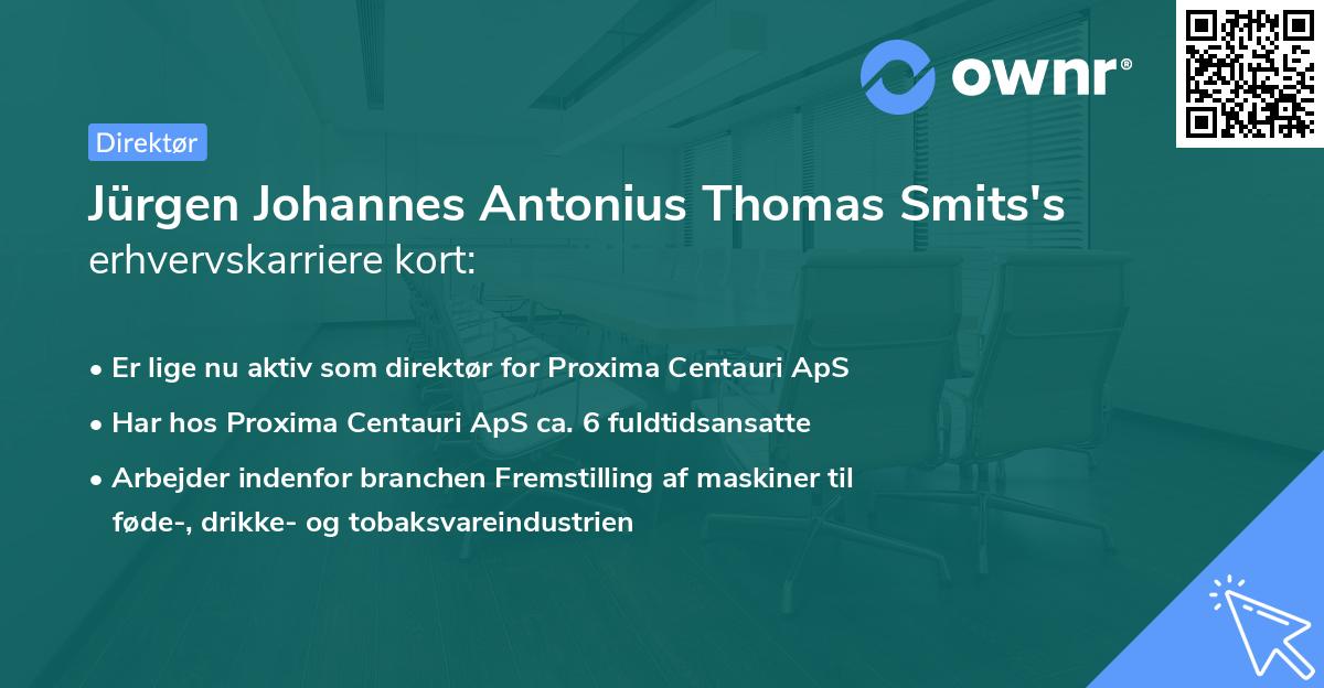 Jürgen Johannes Antonius Thomas Smits's erhvervskarriere kort