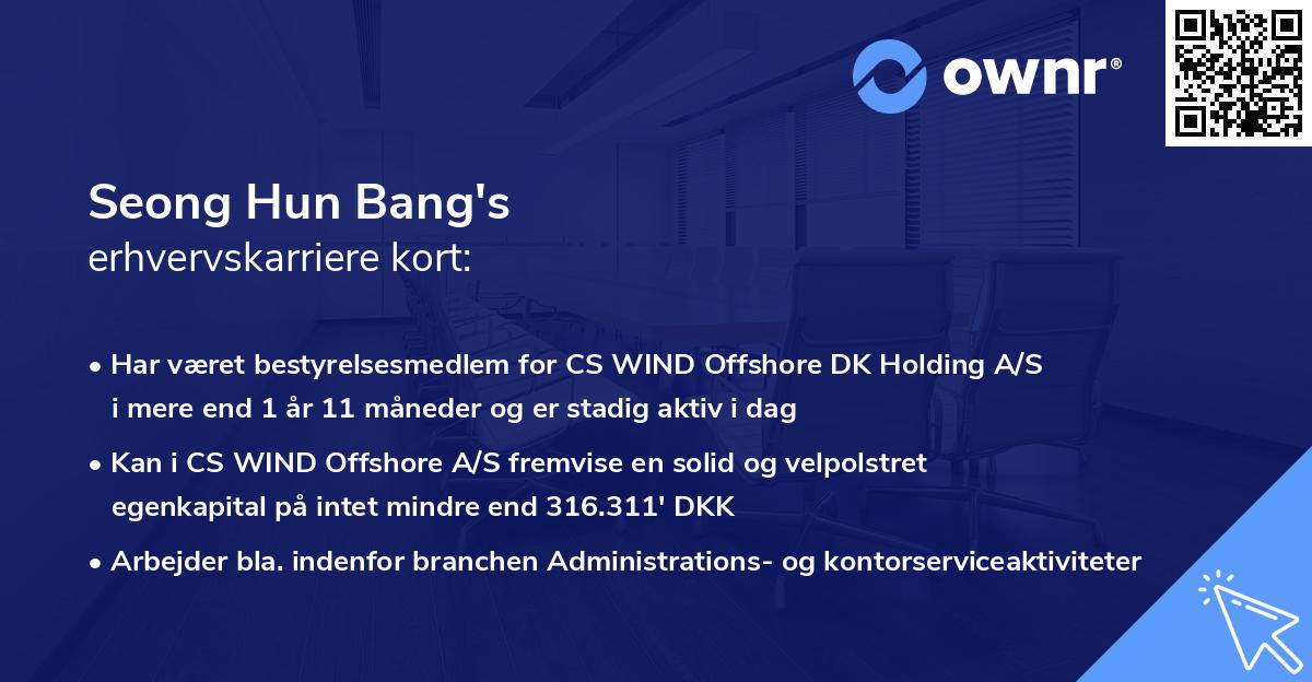Seong Hun Bang's erhvervskarriere kort