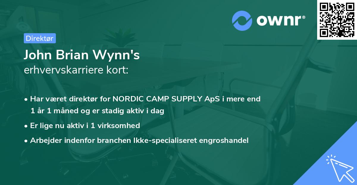 John Brian Wynn's erhvervskarriere kort