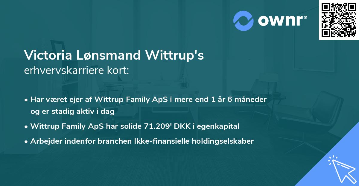 Victoria Lønsmand Wittrup's erhvervskarriere kort